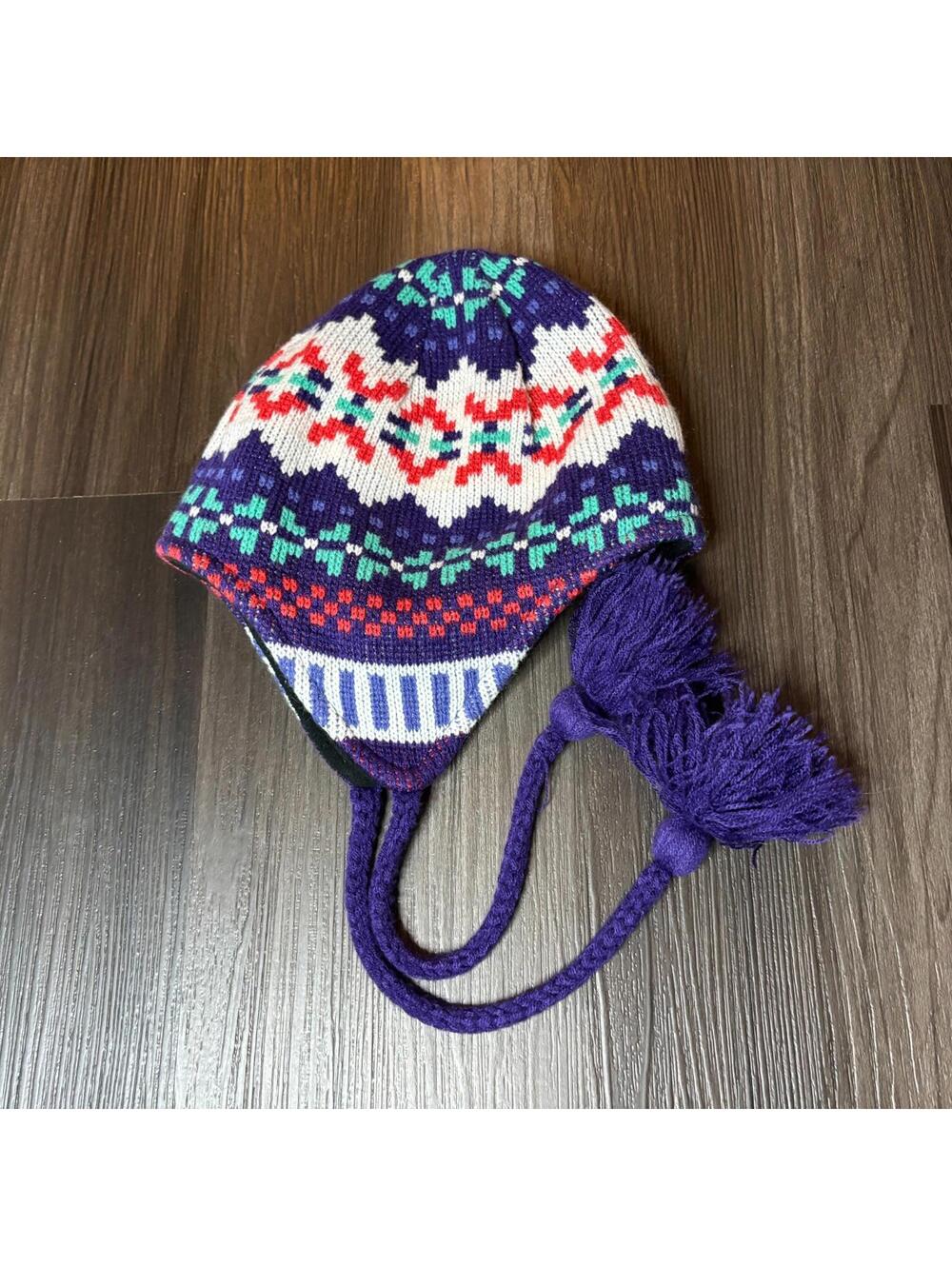 Columbia Sportswear Winter Beanie Hat Youth O/S Knit Bonnet Purple White
